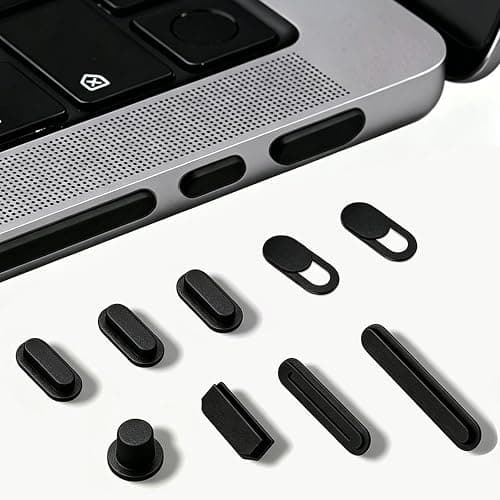 9 PCS Dust Plug Cover for 2026-2022 MacBook Air 13.6" 15.3" M5 M4 M3 M2, MacBook Pro 14 16 M5 M4 M3 M2 M1, MacBook Pro 13 M2 M1, HDMI/Thunderbolt/SD Charger/Headphone Port Cover & Webcam Cover Slide on Amazon.ae - Price Tracker