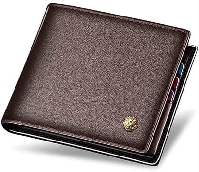 LAORENTOU Men's Wallets, Genuine Leather RFID Blocking Mens Bifold Wallets with Zipper Coin Pocket Casual Men Purse Slim Short Wallet Gift for Father day, Brown, One_Size, Business & Leisure Wallet on Amazon.ae - Price Tracker