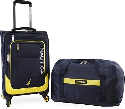 NAUTICA Pathfinder 2pc Softside Luggage Set, Navy/Yellow, Navy/Yellow, Pathfinder 2pc Softside Luggage Set - Amazon.ae Price Tracker