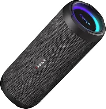 RIENOK Powerful Portable Bluetooth Speaker 30W IPX7 Waterproof Bluetooth Speaker, Powerful Bass, LED Light, AUX & Micro SD - Best Deal Finder
