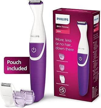 PHILIPS Essential Bikini Trimmer. Trim. Shave & Style. Mini Shaving Head Included. Portable. Battery, Brt38315, Whitepurple - Amazon.ae Price Tracker