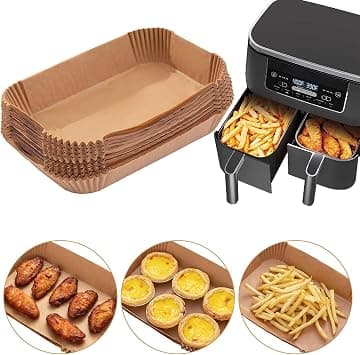 Ecfvtp Air Fryer Disposable Paper Liner for Ninja Dual,100PCS Food Grade Air fryer Parchment Liners for Ninja DZ201,Ninja Foodi Dual Air Fryer Accessories Baking Paper (9 * 6, Natural) على Amazon.ae - متتبع الأسعار