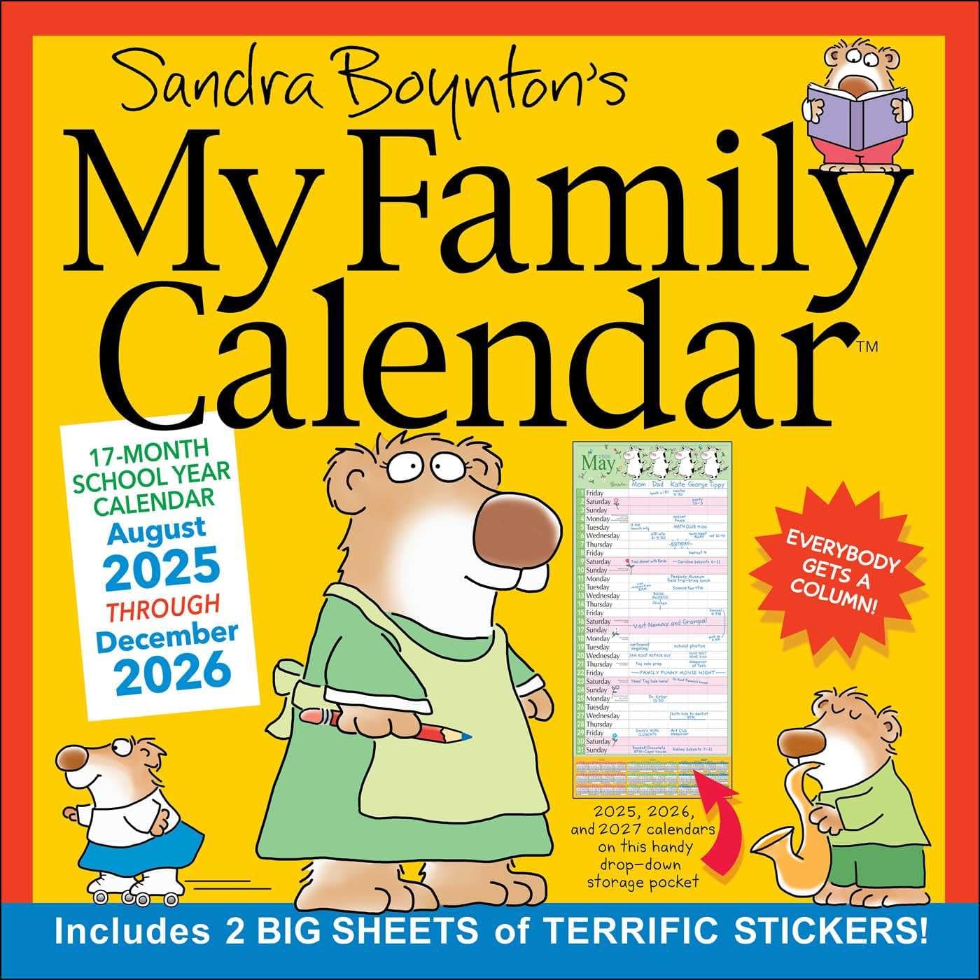Sandra Boynton's 17-Month 2025-2026 My Family Wall Calendar on Amazon.ae - Price Tracker