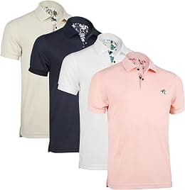 Albert Morris Mens Striped Short Sleeve Polo Shirts 4 Pack - Best Deal Finder