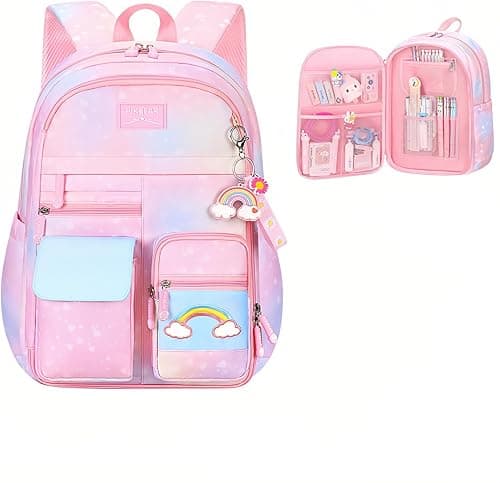 Girls School Backpack,Cute Backpacks for Girls,Elementary School Bag for Teen Girls,Gradient Kids Bookbag with Compartments on Amazon.ae - Price Tracker
