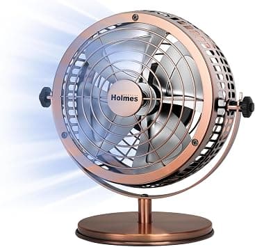 HOLMES 6" Heritage Table Fan, 2 Speeds, 4 Blades, Adjustable 145° Head Tilt, Metal Construction, Ideal for Home, Bedrooms, Dorm Rooms or Office, Brushed Copper on Amazon.ae - Price Tracker
