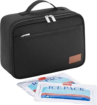 Lifewit Freezable Lunch Box, Insulated Reusable Lunch Bag with 2 Ice Packs, Mini Cooler Snack Bag for Bento Box for Salad, Sandwich, Snacks for Boys/Girls/Men/Women for School/Work/Daycare, Black على Amazon.ae - متتبع الأسعار