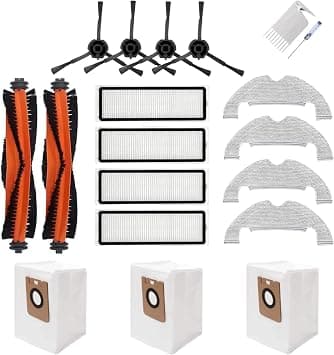 Chuancheng 19Pcs Accessories for Dreame Bot Z10 Pro L10 Plus Vacuum Cleaner, 2 Main Brush, 4 Side Brush, 4 HEPA Filter, 3 Dust Bag, 4 Mop Cloth, 2 Tools على Amazon.ae - متتبع الأسعار