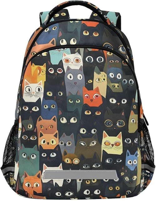 Cute Kitty Cat With Butterfly Backpacks Travel Laptop Daypack School Book Bag for Men Women Teens Kids على Amazon.ae - متتبع الأسعار