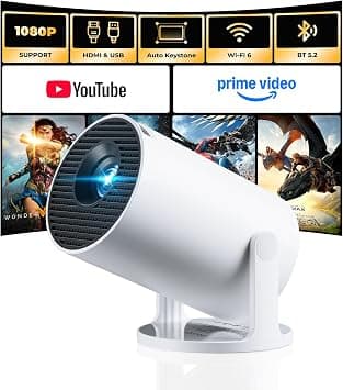 [Built-in Apps] CLOKOWE Mini Projector with WiFi and Bluetooth, 2026 Upgraded 1080P Smart Portable Projector with 180° Rotation, Auto Keystone, Compatible with iPhone/Android/Laptop/TV Stick/HDMI/USB على Amazon.ae - متتبع الأسعار