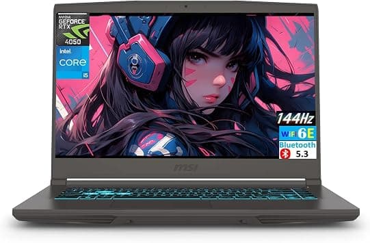 msi Thin 15 Gaming Laptop, 15.6" FHD IPS 144Hz, Intel 8-core i5-13420H, NVIDIA GeForce RTX 4050, 16GB RAM, 1TB SSD, Backlit Keyboard, WiFi 6E, Bluetooth, Gray, Windows 11, EAT Laptop Foldable Stand on Amazon.ae - Price Tracker