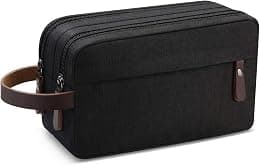 Men's Travel Toiletry Organizer Bag Water-resistant Shaving Dopp Kit Bathroom (Black Water-resistant) - Best Deal Finder