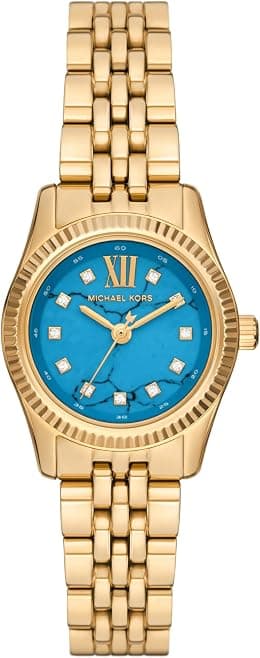 Michael Kors Lexington Three-Hand Gold-Tone Stainless Steel Women's Watch (Model: MK4813) - Best Deal Finder