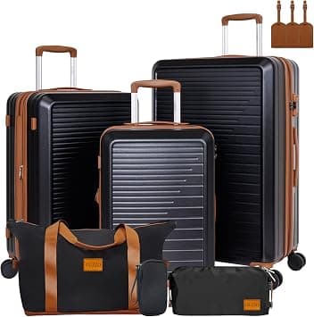 OUZZO Luggage Sets of 3 Hardshell Expandable PC Travel Bag Set Lightweight Trolley Luggage with tsa Approved Lock Suitcase Set with Spinner Wheels على Amazon.ae - متتبع الأسعار