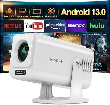 WZATCO (Renewed) Yuva Go Pro Native 1080P Android 13.0 Smart Projector, Auto Keystone, 4X Brighter, 4K HDR Support, white on Amazon.ae - Price Tracker