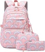 Mfikaryi Elementary School Backpack for Girls,Waterproof Student Bookbag with Lunch box and Pencil Case - Best Deal Finder