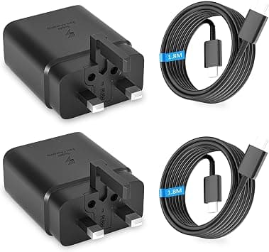 2 Pack 45W USB C Super Fast Charger Compatible with Samsung Galaxy | S25 Ultra S25+ S24 S24 Ultra S24+ S23 Ultra S23 S23+ S22 Ultra S22+ S22 Note10+, Type C Wall Adapter with 6FT Charging Cord on Amazon.ae - Price Tracker