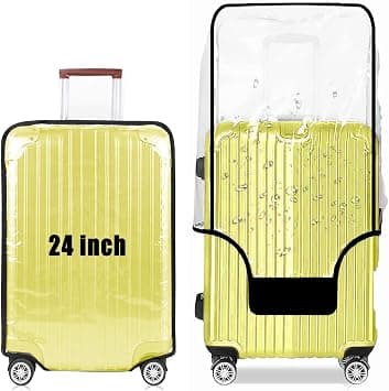 Suitcase Covers for Luggage – TSA Approved Clear PVC Luggage Protector Cover, Thick Transparent Waterproof Sleeve with Large Hook and Loop Closure, Black Trim-0.2mm, 24" Suitcase Cover on Amazon.ae - Price Tracker