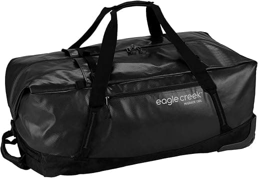 Eagle Creek Migrate 130L Wheeled Duffel Bag – Durable, Weather-Resistant Travel Duffel with Smooth Wheels - Multiple Carry Options for Easy Transport - Midnight Black on Amazon.ae - Price Tracker