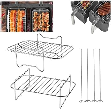 Esteopt 2 Pack Air Fryer Rack Accessories - Compatible with Ninja Foodi Dual Zone Air Fryer [AF300UK, AF400UK] - 304 Stainless Steel على Amazon.ae - متتبع الأسعار