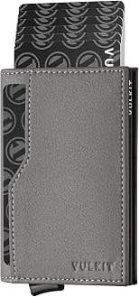 VULKIT Credit Card Holder with Double ID Window Leather Passcase Wallet RFID Blocking Automatic Pop Up Card Wallet for Cards & Notes - Best Deal Finder