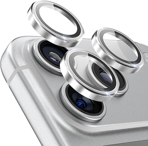CloudValley 17 Pro/17 Pro Max Camera Lens Protection, [1 Second Installation] Ultra-HD Tempered Glass Cover, Silver on Amazon.ae - Price Tracker