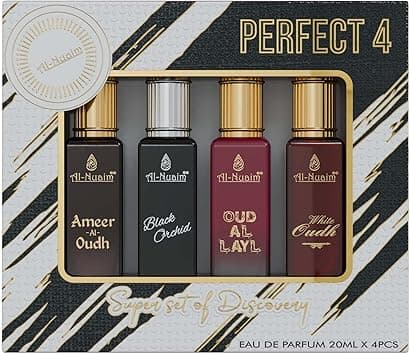 Al Nuaim Prefect 4 EDP Gift Set for Men & Women (4 X 20ml) | Ameer Al Oudh | Black Orchid | Al Layl | White Oudh | Long Lasting Fragrance (Pack of 4) - Amazon.ae Price Tracker