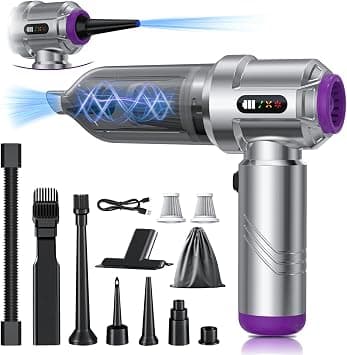 Cordless Vacuum Cleaner - 22000PA Handheld Car Vacuum, 4-in-1 Portable Mini Air Duster Rechargeable, 3-Speed Small Powerful Gadgets & Gifts, for Home, Office, Mattress, Carpet, Pet (Silver) on Amazon - Best Deal Finder