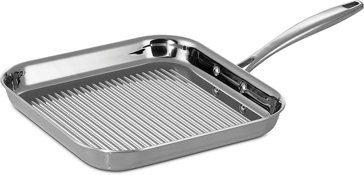 Tramontina Grill Pan Stainless Steel Tri-Ply Clad 11-Inch, 80116/072DS على Amazon.ae - متتبع الأسعار