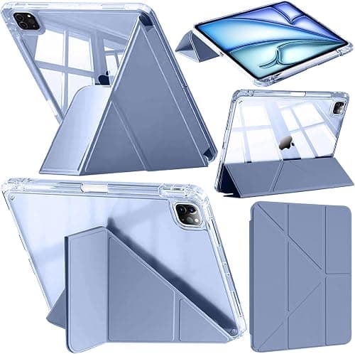 Case for iPad Air 11 Inch M4/M3/M2, iPad Air 5/4 10,9" Blue Gray | iPad Pro 11" 4th/3rd/2nd/1st Gen Slim Y-Stand Clear Back Cover, Pencil Holder, Auto Wake Sleep on Amazon.ae - Price Tracker