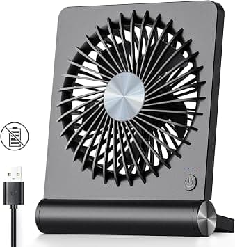 Koonie USB Fan, Strong Wind Ultra Quiet Small Desk Fan 220° Tilt Folding 3 Speeds Adjustable USB-C Powered Personal Fan for Home Office Desktop Black on Amazon.ae - Price Tracker