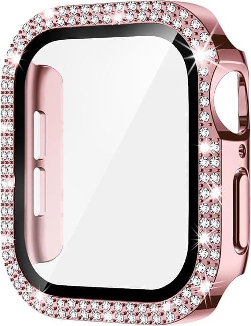 Double Row Diamond Case Compatible with Apple Watch 46 45 44 42 41 40mm Protective Case with Built-in Screen Protector for Series 11/10 /9/8/7/6/5/4/3 (Rose Pink,Series10/11 42mm) on Amazon.ae - Price Tracker