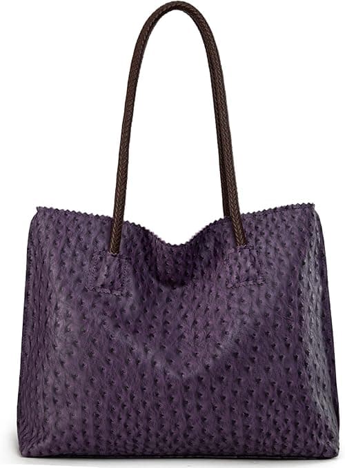 Milan Chiva Tote Bag for Women Large Ostrich Shoulder Handbags with Zipper on Amazon.ae - Price Tracker