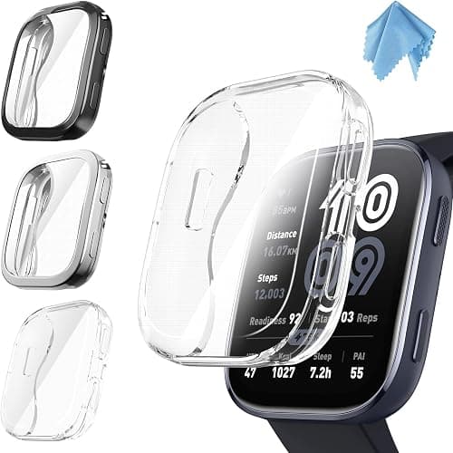 Fintie Protective Case Compatible with Amazfit Bip 6, [Pack of 3] Soft TPU Screen Protector Protective Case Cover, 1 Black + 1 Clear + 1 Silver على Amazon.ae - متتبع الأسعار