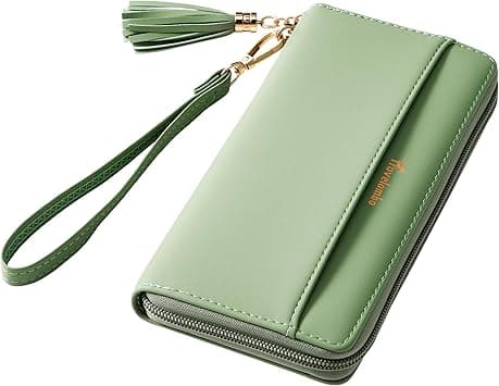 Travelambo Womens Wallet Tassel Bifold Ladies Cluth Wristlet Wrist strap Long Purse (Access Green Light) on Amazon.ae - Price Tracker