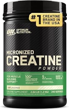 Optimum Nutrition (ON) Micronized Creatine Monohydrate Powder for Muscle Building Support - Unflavored, 1200 Grams, 240 Servings - Best Deal Finder