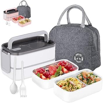 ZeroSpace Stainless Steel Lunch Box, Lunch Box for Kids School, Insulated Lunch Box for Adults, Tiffin for Office, Bento Box with Lunch Bag, Thermal Box with Spoon for Men & Women (White) on Amazon.ae - Price Tracker
