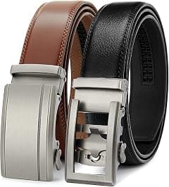 28"-60"Men's Leather Ratchet Dress Belt Big And Tall With Automatic Buckle - Amazon.ae Price Tracker