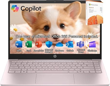 HP Laptop 2026 Edition with Copilot AI, 8GB RAM, 256GB SSD + 128GB UFS, Intel Processor, Long Battery Life, Lightweight, 1 Year Office 365, Windows 11 Home S for Students & Office, Type-C HUB, Pink - متتبع أسعار Amazon.sa