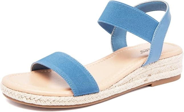 Veittes Women's Platform Wedge Heel Sandals - Open-Toe Adjustable Elastic Strappy, Comfortable Insole, lightweight Rubber Sole, Casual Summer Strappy Sandals. on Amazon.ae - Price Tracker