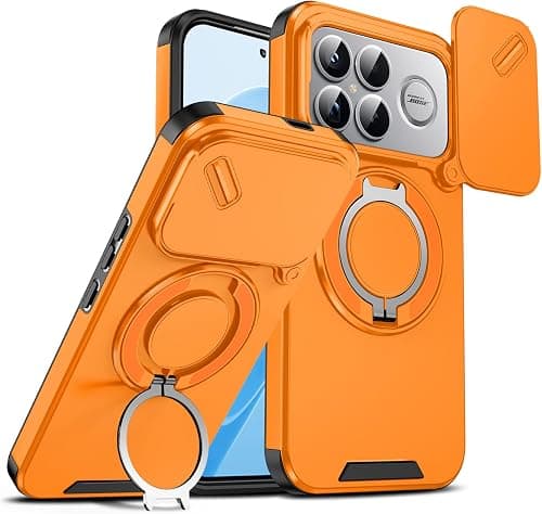 ILING Case for Xiaomi POCO F8 Ultra 5G, Matte Texture Hard PC Silicone TPU Bumper Military Grade Shockproof Cover, with Magnetic Ring Kickstand and Slide Camera Cover (Yellow) on Amazon.ae - Price Tracker