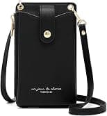 Womens Cellphone Crossbody Bag Small Light Leather Shoulder Purse Handbag Card Wallet Lanyard Case Girls Satchel Pouch - Best Deal Finder