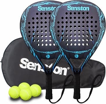 Senston Paddle Tennis Racquets Carbon-Fiber Surface with EVA Memory Flex-Foam Core -Paddle/Beach Tennis Racket with Carry Bag and Balls for Pop Tennis Beach Tennis - Best Deal Finder