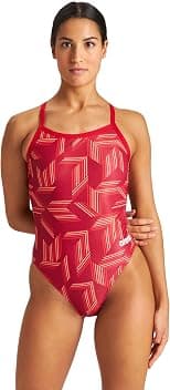 Arena Puzzled Print Women's Challenge Back One Piece Swimsuit for Competitive or Casual Swim, Ladies Bathing Suit - Best Deal Finder