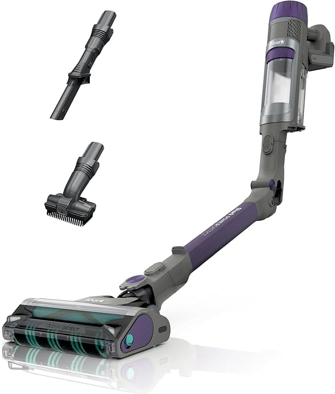 Shark Cordless Vacuum Cleaner with HEPA Filter, PowerDetect Clean &amp; Empty, Powerful Suction, Pet Hair Pickup, Carpets &amp; Hardfloor, Grey/Purple, IP1251MET, 5 Years Warranty on Amazon.ae - Price Tracker