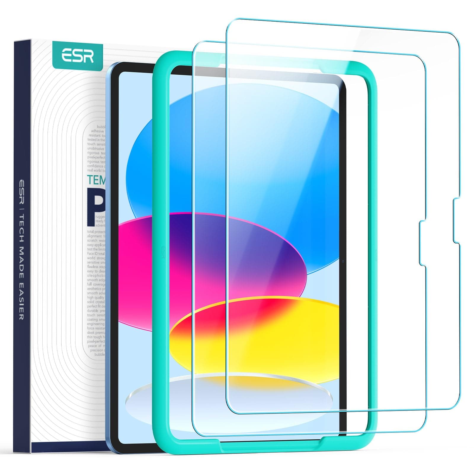 ESR 2 Pack Screen Protector for iPad 11/10th Generation A16 (11/10.9 Inch 2025/2022), 9H Tempered Glass Film Guard with Alignment Frame, Anti-Scratch, Bubble Free, HD Clarity, Apple Pencil Compatible on Amazon.ae - Price Tracker