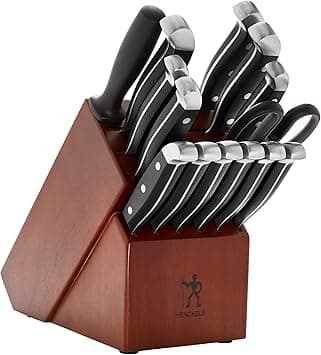 HENCKELS Premium Quality 15-Piece Knife Set with Block, Razor-Sharp, German Engineered Knife Informed by over 100 Years of Masterful Knife Making, Lightweight and Strong, Dark Brown on Amazon.ae - Price Tracker