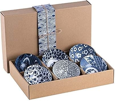 N.A. 4.5 inch Natural Healthy Japanese Ceramic Bowl soup meal Gift Set Blue and White Porcelain tableware - Amazon.ae Price Tracker