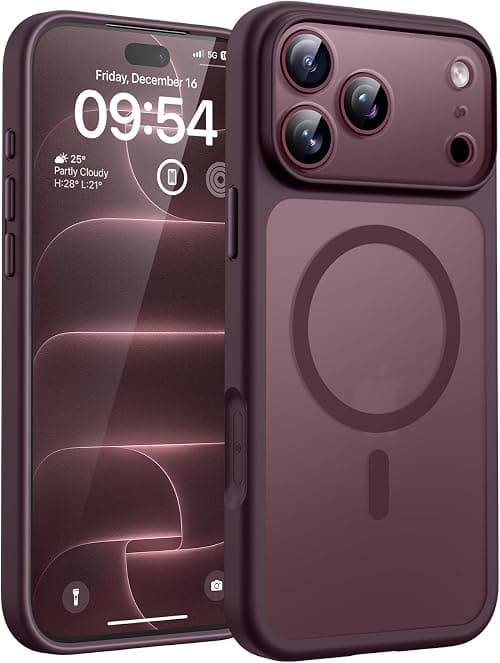TOCOL for iPhone 18 Pro Case, Compatible with Magnetic, Burgundy on Amazon.ae - Price Tracker