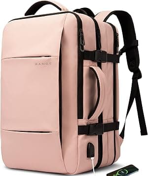 BANGE Travel Backpack, Carry On Backpack Durable Convertible Duffle Bag Fit for 17.3 Inch Laptop for Men and Women…, Pink(35l), Medium, Causal على Amazon.ae - متتبع الأسعار